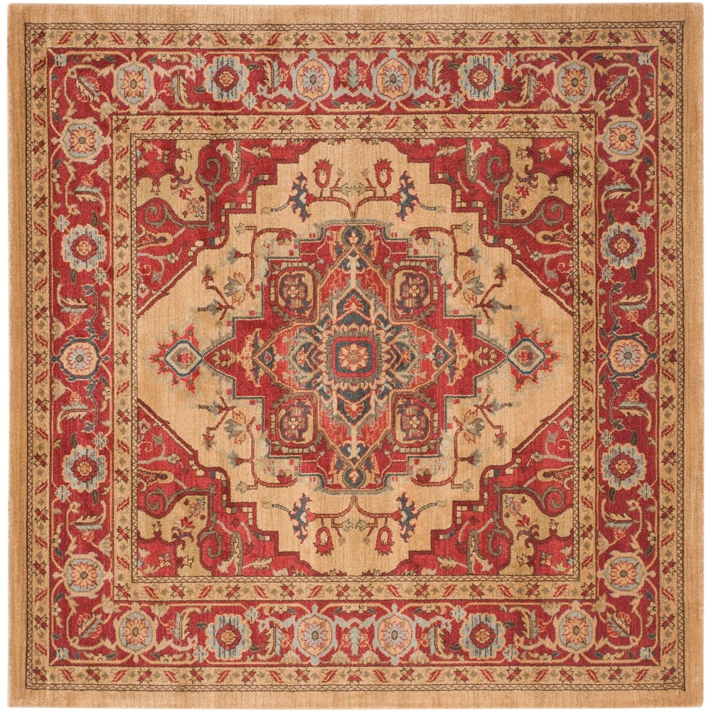 SAFAVIEH Mahal Beverley Traditional Grandeur Red/ Natural Rug