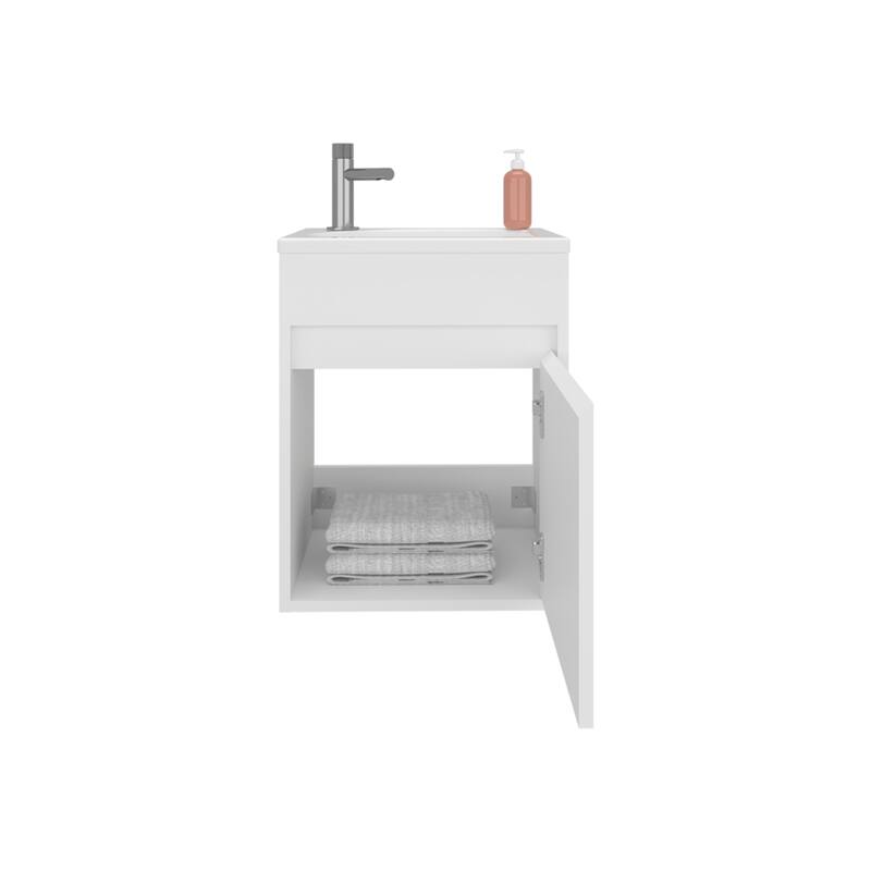 15.6" Wall Mounted Bathroom Sink Set with Cabinetry