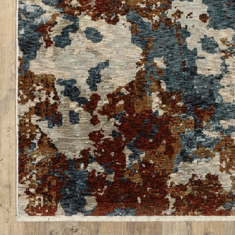 Style Haven Hendrix Mottled Abstract Beige/ Multi Fringe Edge Area Rug