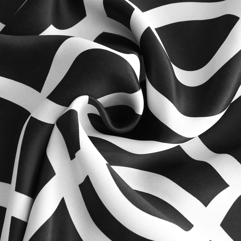 HomeRoots 84" Jet Black Trellis Black Out Window Curtain Panel - 84" x 54"