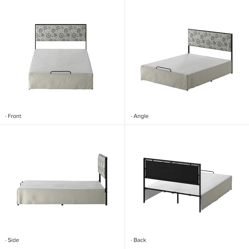 Oliver Modern Washable Slipcover Bed Upholstered Metal by HULALA HOME