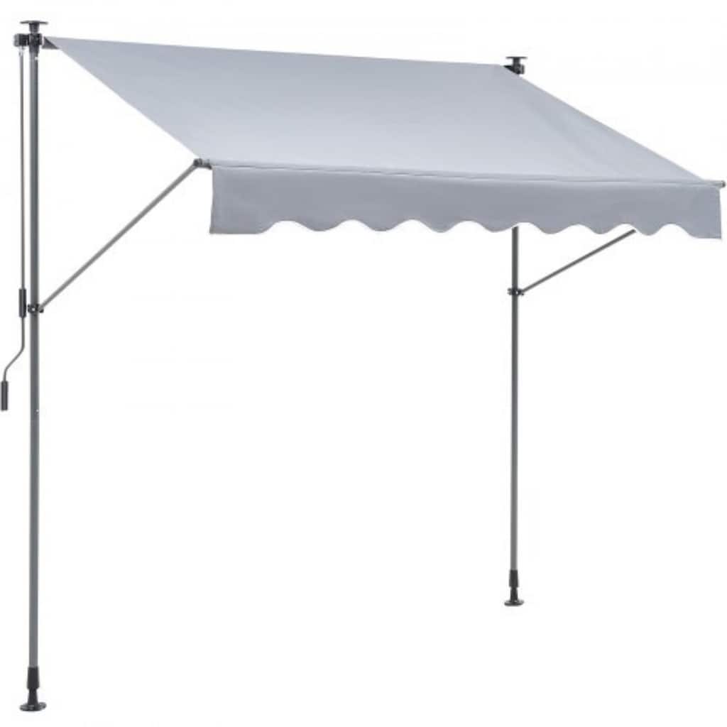 78" Manual Retractable Patio Awning with Sun Shade for Deck or Balcony