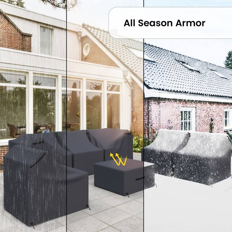 Bhairavi Outdoor Conversation Patio Furniture Cover 7-Piece - 33 x 30 x 29