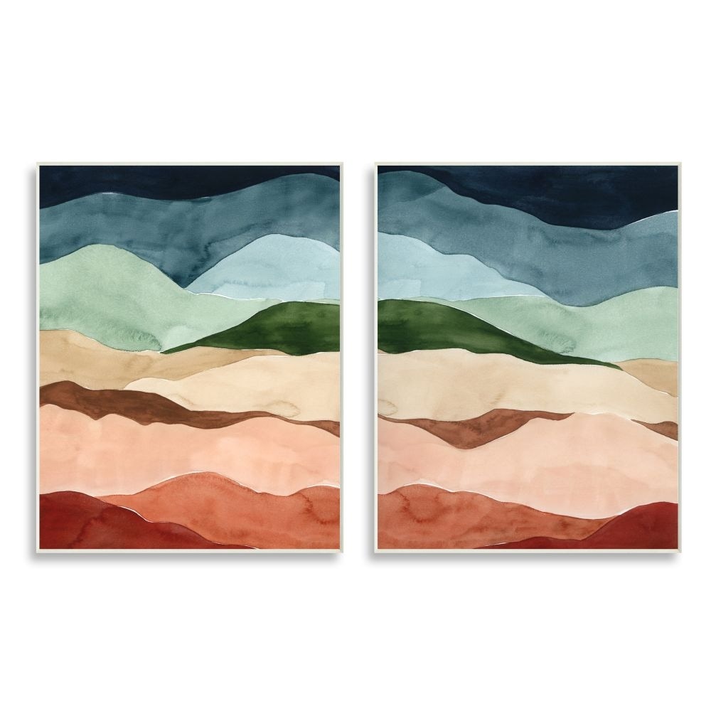 Shop Stupell Industries Abstract Mountain Range Landscape Blue