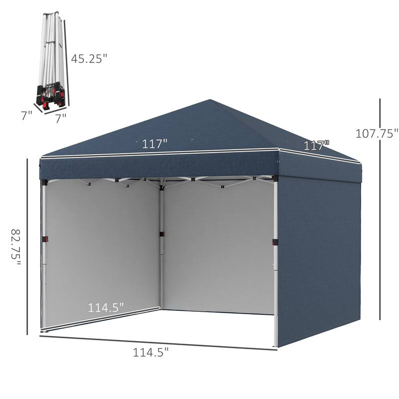 10x10 Adjustable Pop-Up Canopy Tent with Sidewalls, Carry Bag, and Stabilization Accessories for Outdoor Events