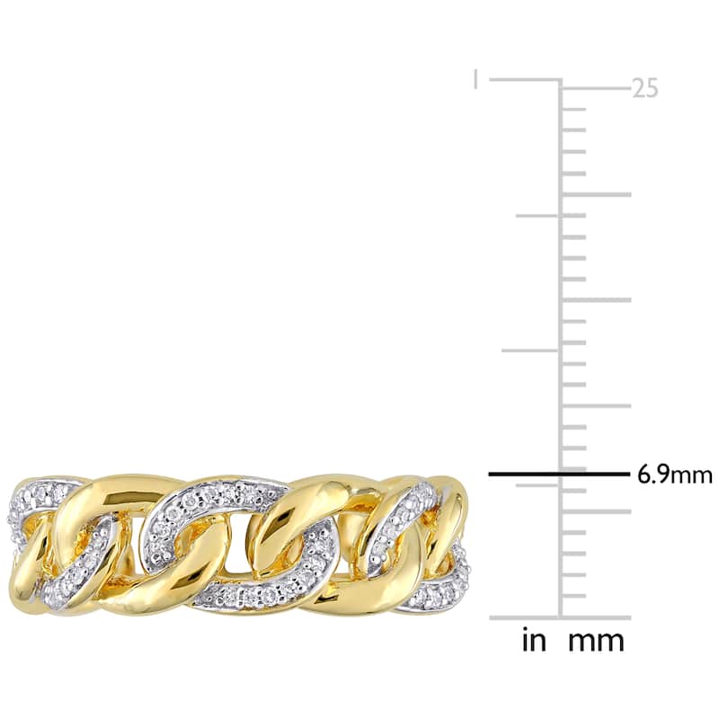 Miadora 1/4ct TDW Diamond Link Ring in Yellow Silver