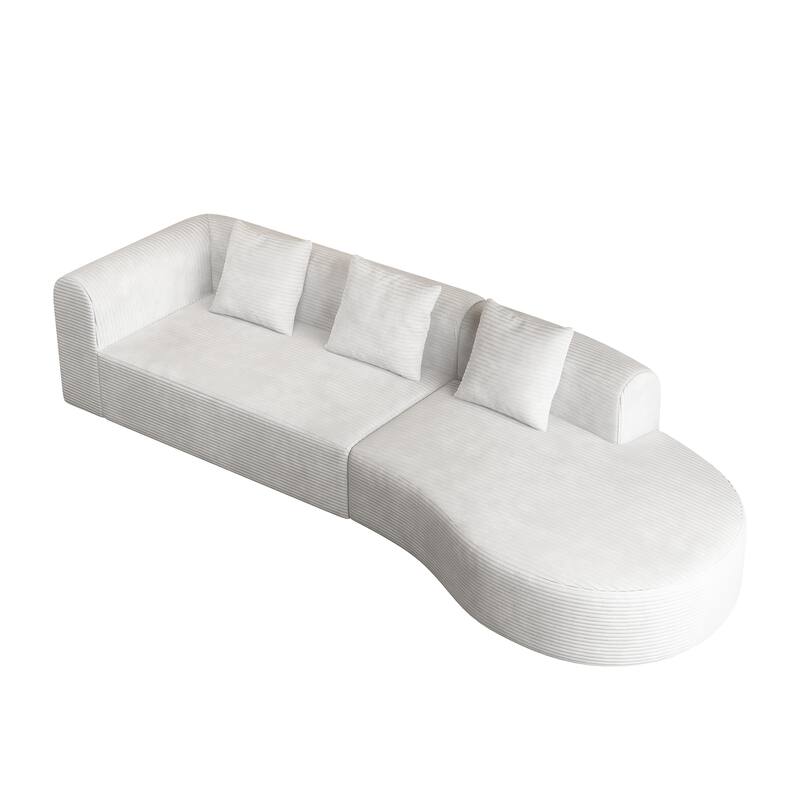 123*37 inch extra large deep modular sofa, cloud sofa 4-person sofa, can sit or lie down, living room corduroy modular s