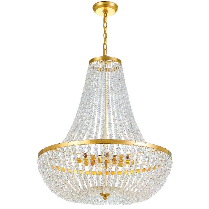 Rylee 8 Light Antique Gold Chandelier - 24.75'' W x 31.25'' H