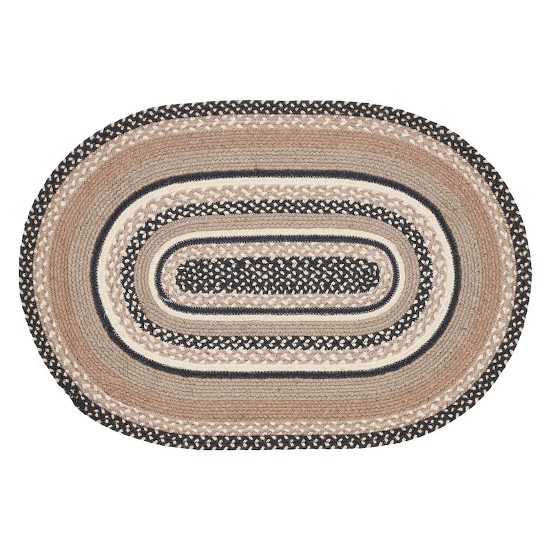 Sawyer Mill Charcoal Creme Jute Rug Oval w/ Pad 24x36 - 3'6"