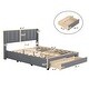 preview thumbnail 12 of 12, Modern Style Upholstered Platform Bed with 3 Storage Drawers