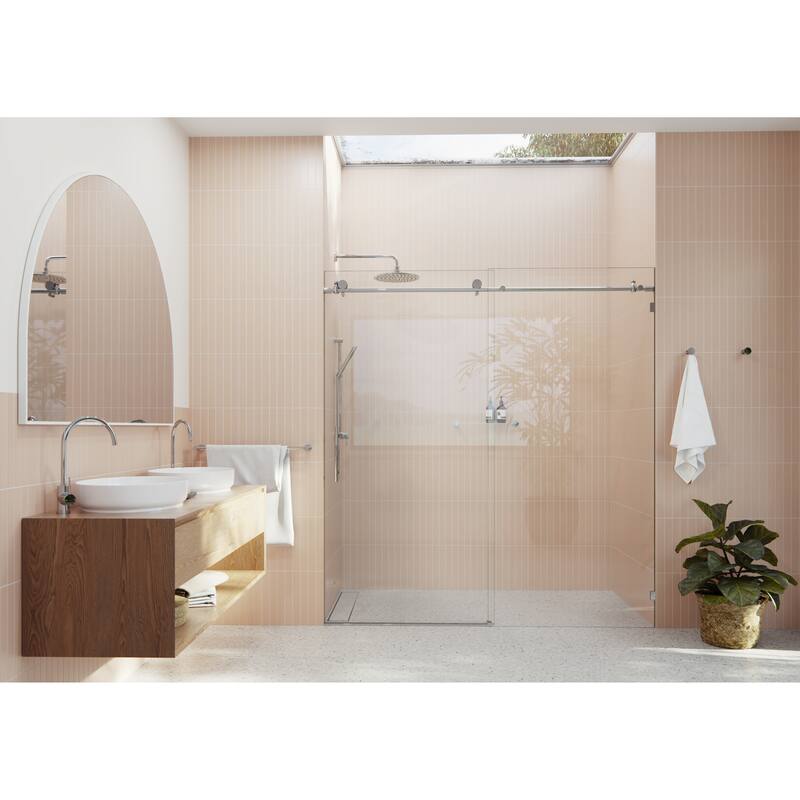 Glass Warehouse 68 in. - 72 in. x 78 in. Frameless Sliding Shower Door