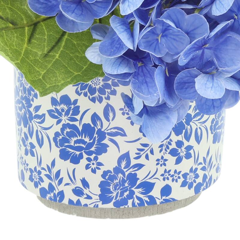 Real Touch Hydrangeas Arranged in Decorative Ceramic Pot