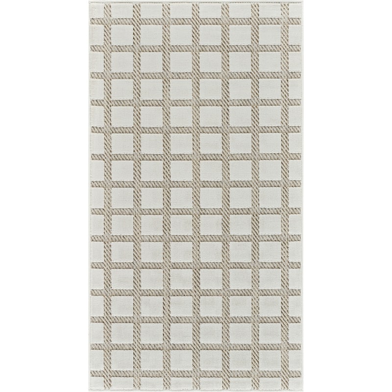 Elto Modern Geometric Weather Resistant Trendy Modern Outdoor Rug