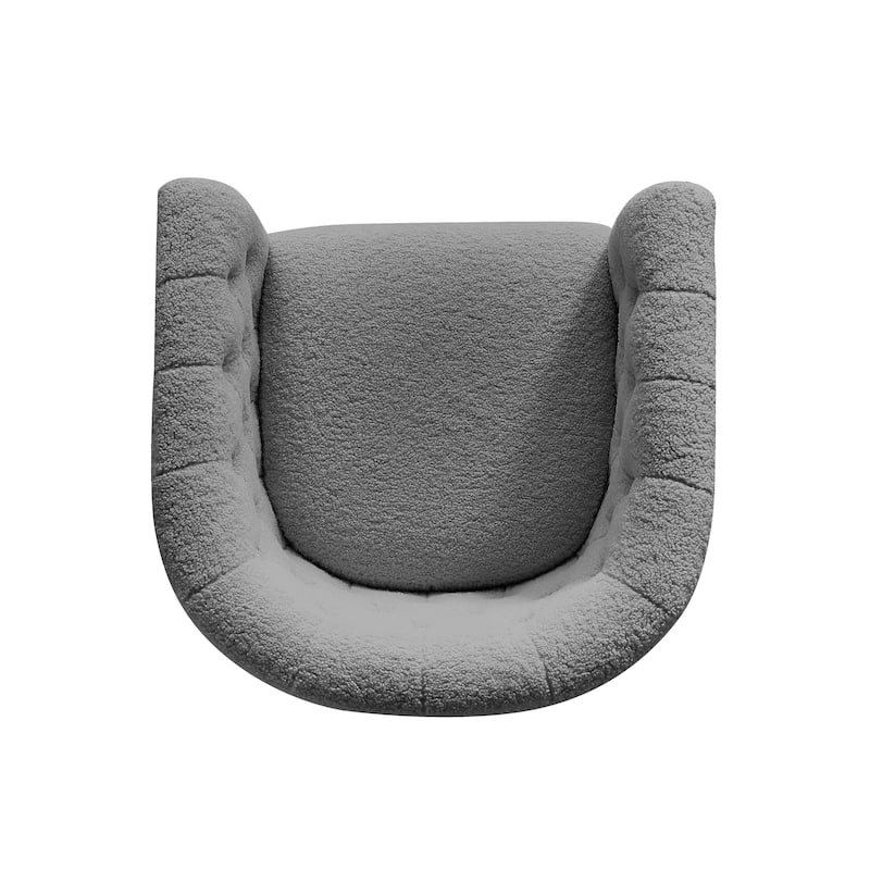 Corvus Schaefer Velvet Curved Back Barrel Accent Chair