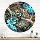 preview thumbnail 8 of 8, Designart 'Light Blue Fractal Flower' Oversized Modern Wall CLock