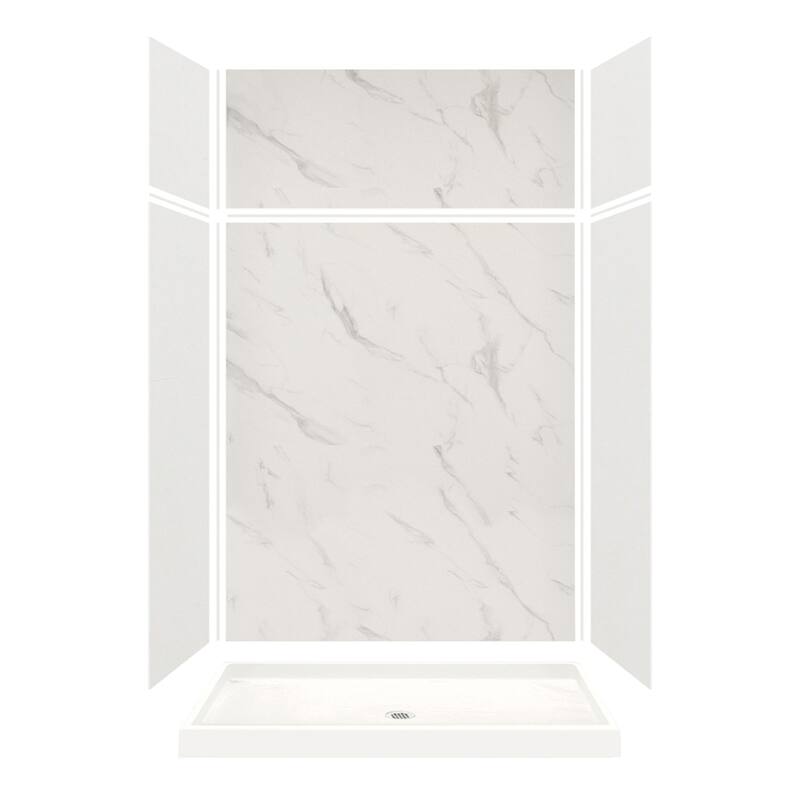 Transolid Expressions 60-in X 32-in X 96-in Glue to Wall Shower Kit - 32" x 60" x 96" - 32" x 60" x 96"