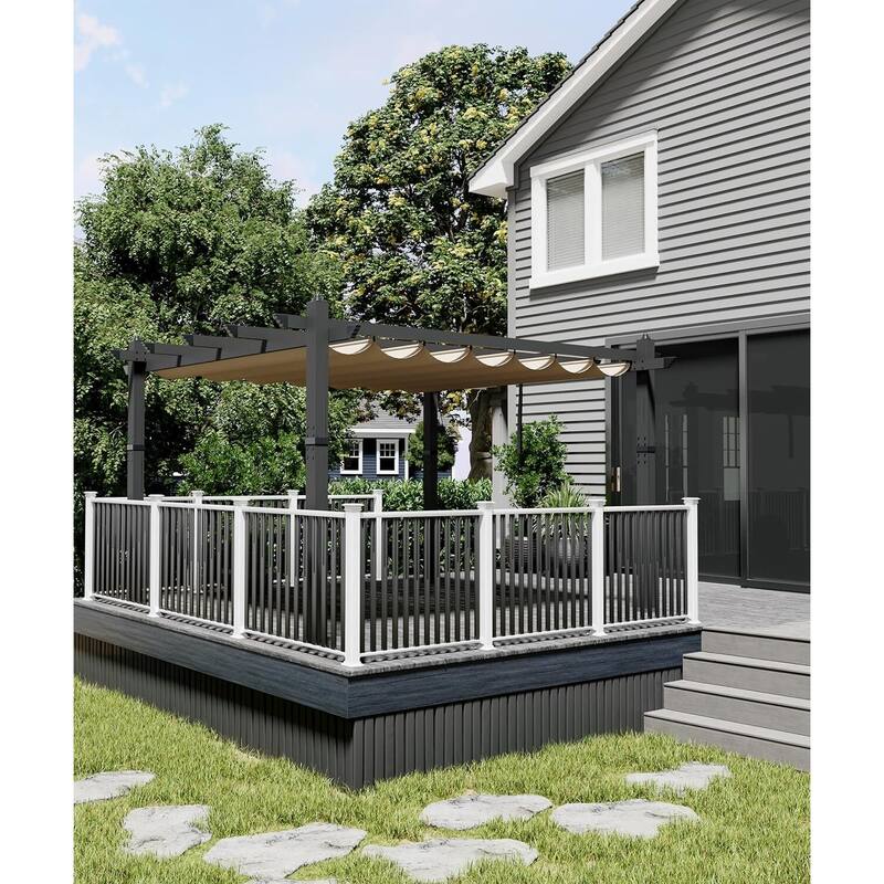 10*13FT aluminum flower rack grape rack, gray column khaki curtain