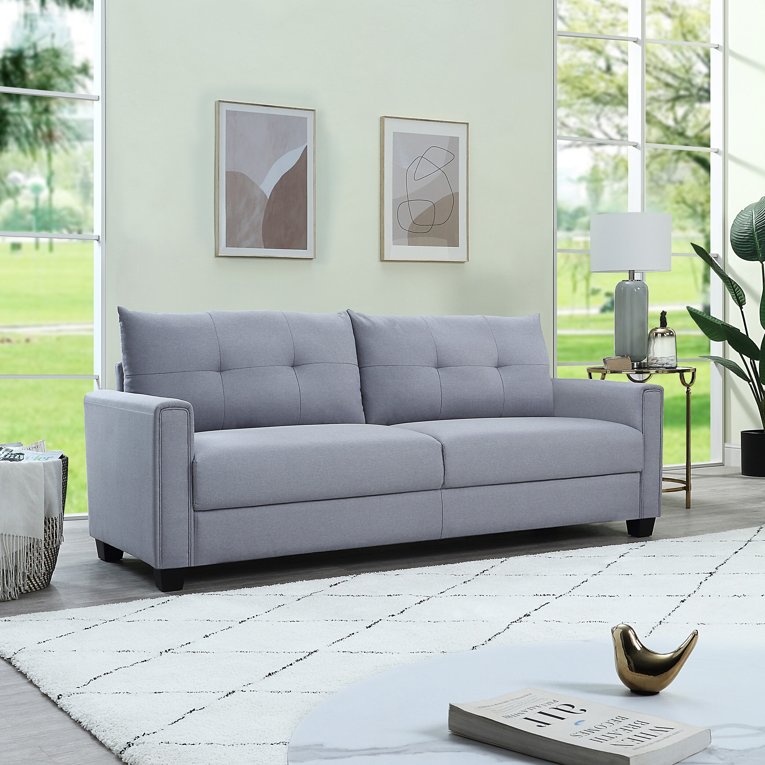 Grey deals fabric lounge