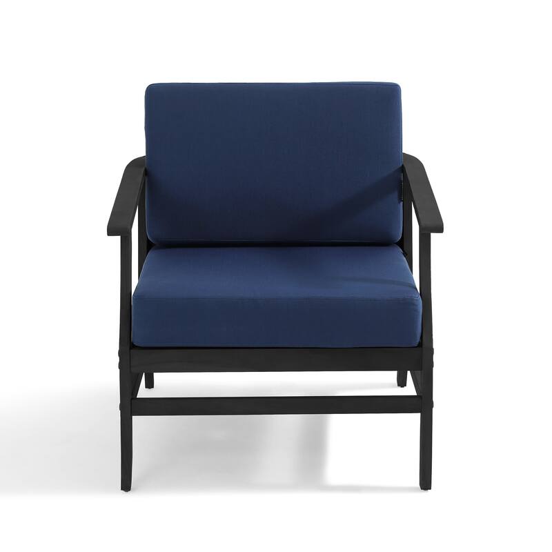 2 Set Patio Teak Wood Outdoor Chair with Cushions