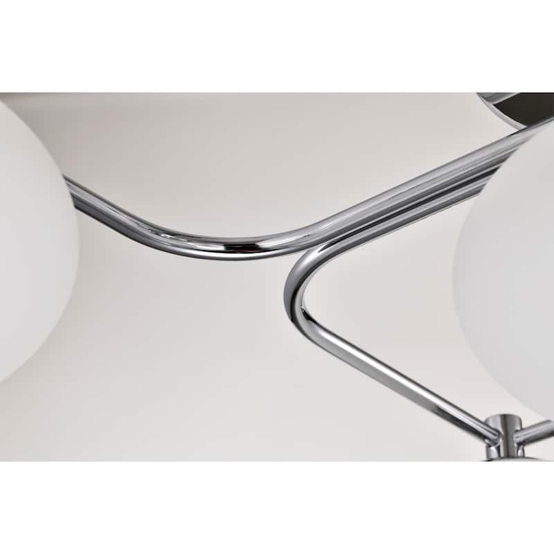Camris 5-Light Chrome Chandelier Frosted Glass Shades