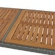 preview thumbnail 11 of 13, 5-Piece Outdoor Wicker Counter Height Dining Set with Removable Cushion and Acacia Wood Table Top