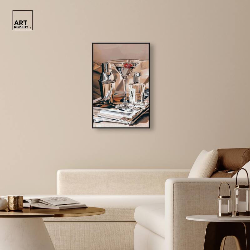 Martini Magazine Stack Canvas by Art Remedy