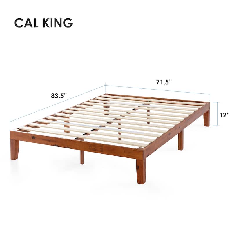 12" Classic Solid Wood Platform Bed Frame