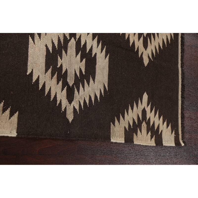 Natural Dye Kilim Tribal Geometric Oriental Wool Area Rug Flat-weave - 4'7" x 7'3"