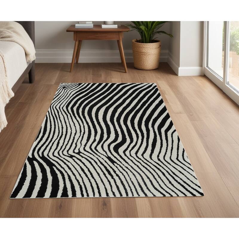 Bewi Distressed Abstract Modern Stain Resistant Woven Soft Area Rug By HomeRoots