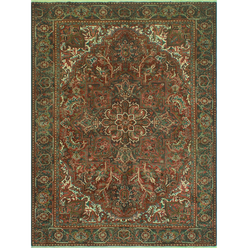 Fine Vintage Heriz Adia Red/Ivory Rug - 6'11" x 8'11"