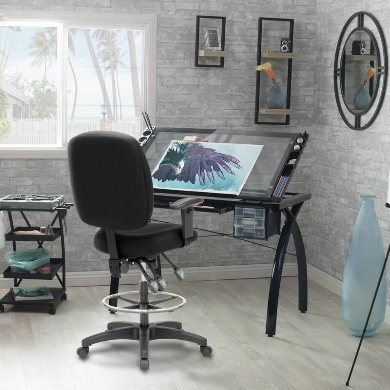Winslow Drafting Chair with Adjustable Height, Arm, and Tilt