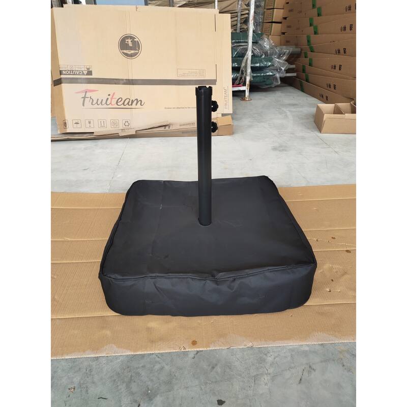 15x9 ft Large Double-Sided Rectangular Outdoor Twin Patio Market Umbrella with light and base- blue