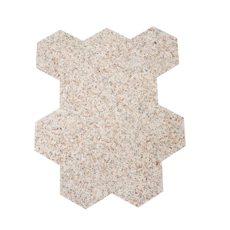 Amalfi 9x8 in. Glossy Shell, Terrazzo Hexagon Wall and Floor Tile (1.8 sq ft/case, 5-Pack)