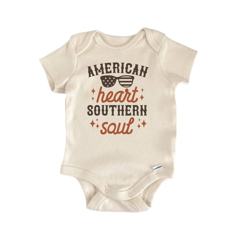 American Heart Southern Soul Country - Baby Boy Girl Clothes Bodysuit Funny Cute - White - 0-3M