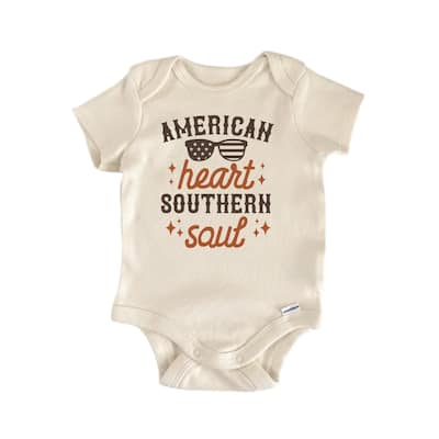 American Heart Southern Soul Country - Baby Boy Girl Clothes Bodysuit Funny Cute