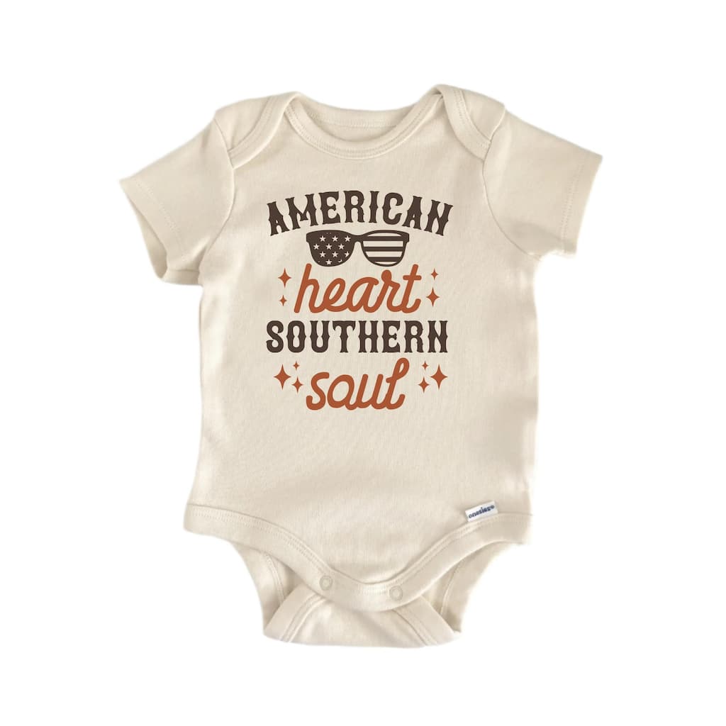 American Heart Southern Soul Country - Baby Boy Girl Clothes Bodysuit Funny Cute
