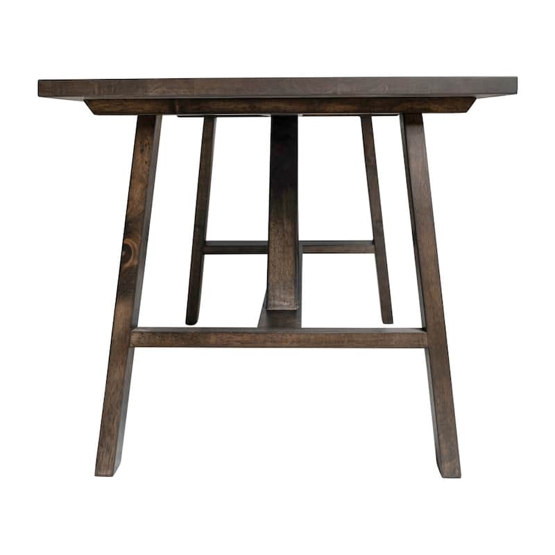 Farmhouse Style Trestle Base Solid Wood Coffee Table