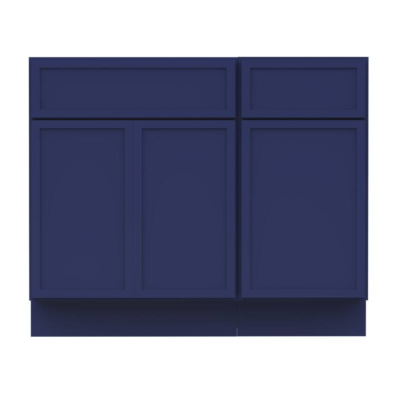 Vanity Art 39" Oak Freestanding Bathroom Vanity Cabinet without Top - Blue