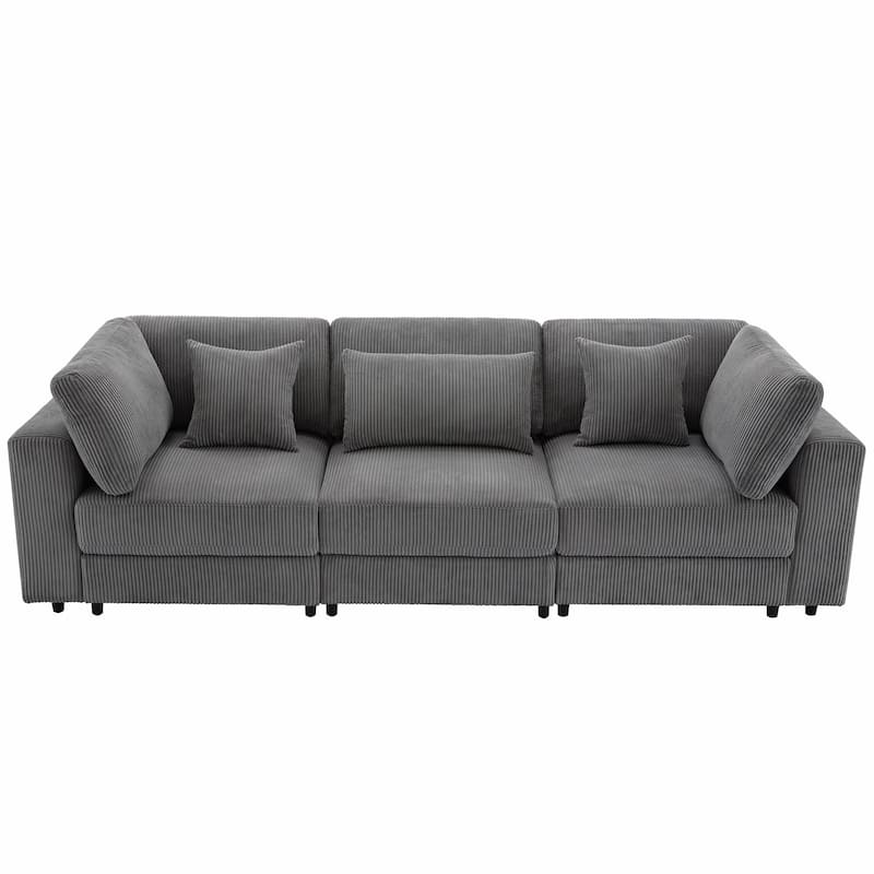 105'' 3-Seater Sofa with Removable Back Cushions and 5 Pillows
