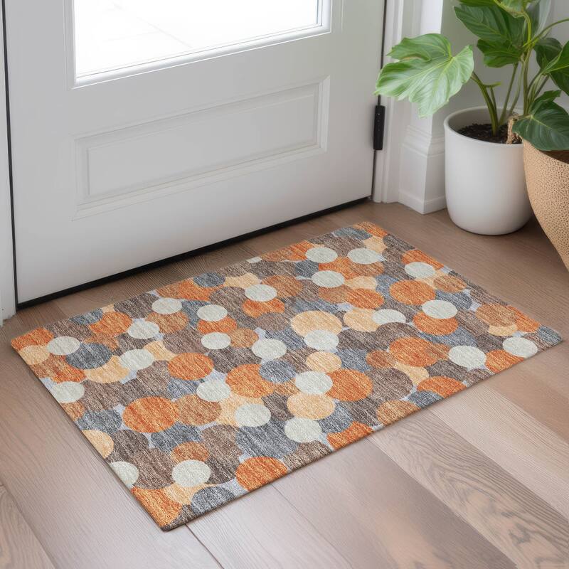 Machine Washable Indoor/ Outdoor Mucho Bubbles Chantille Rug