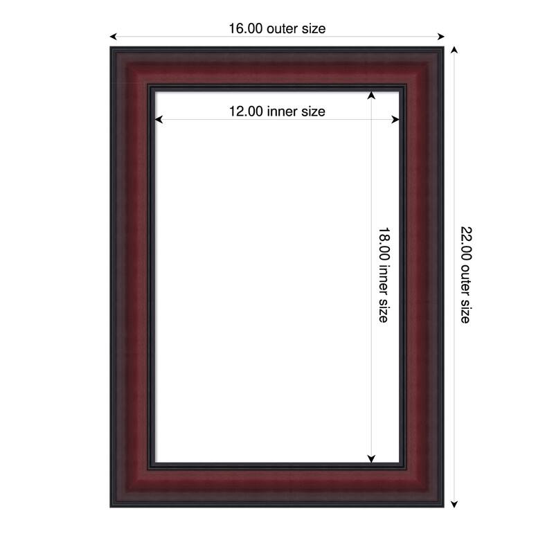 Dalat Framed Dry Erase Magnetic Board - 16 x 22 in - Dalat Cherry