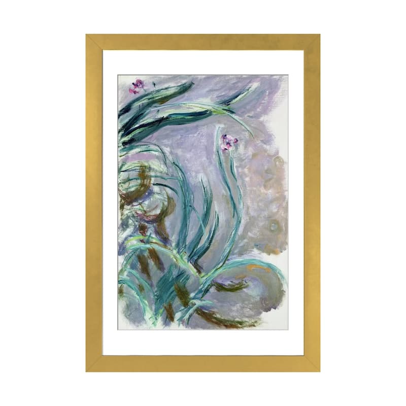 iCanvas "Iris, 1924-25 " by Claude Monet - Gold - 24x16x1