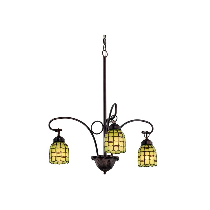 Meyda Tiffany Sea Scallop 3 Light 23" Wide Chandelier with Tiffany - Tiffany Glass