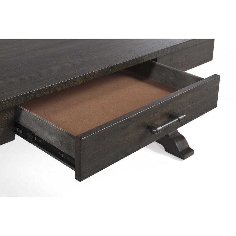 Contemporary End Table - Round Accent Table with Drawer, Chic Living Room Side Table, Smokey Walnut Finish, 22x22x24 - 24