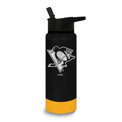 Curata NHL Pittsburgh Penguins Stainless Steel Silicone Grip 24 Oz. Water Bottle