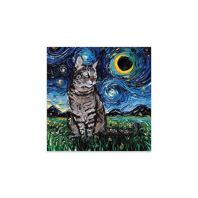 Tiger Cat Night Print On Acrylic Glass by Aja Trier