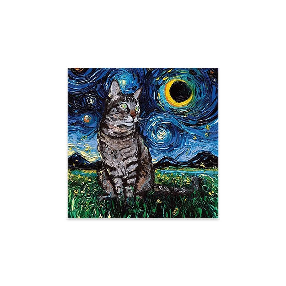 Tiger Cat Night Print On Acrylic Glass by Aja Trier