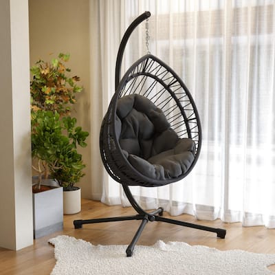 Anmytek Egg-Shaped Hanging Swing Chair with Stand