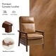 preview thumbnail 9 of 14, Gladys Mid-Century Modern Genuine Leather Solid Wood Recliner By HULALA HOME