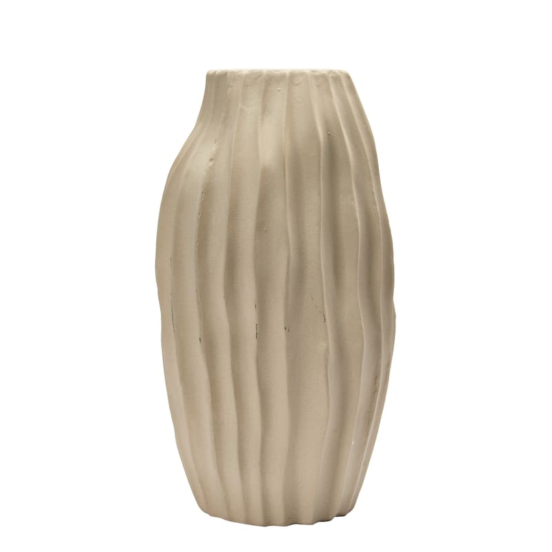 Stoneware Abstract Fluted Vase